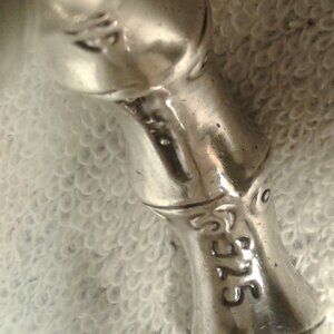 Vintage!  Sterling Silver Chunky Bamboo-Style Statement Bangle
